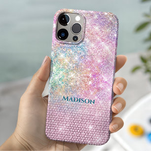 niedliche Einhorn-Rosa-Imitat Glitzer Kristall Mon Case-Mate iPhone Hülle