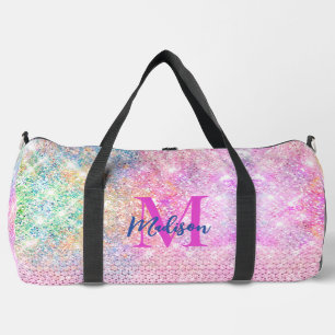 niedliche Einhorn-Rosa-Imitat Glitzer Kristall Mon Duffle Bag