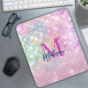niedliche Einhorn-Rosa-Imitat Glitzer Kristall Mon Mousepad