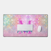 niedliche Einhorn-Rosa-Imitat Glitzer Kristall Mon Schreibtischunterlage (Tastatur & Maus)