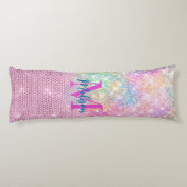 niedliche Einhorn-Rosa-Imitat Glitzer Kristall Mon Seitenschläferkissen (Rückseite)