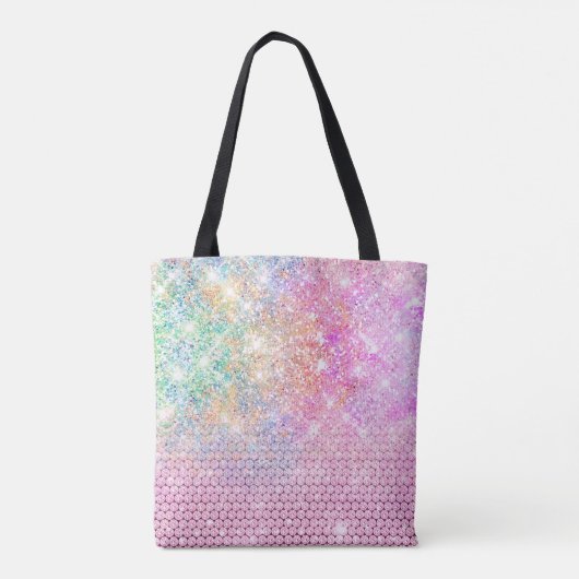niedliche Einhorn-Rosa-Imitat Glitzer Kristall Mon Tasche (Rückseite)
