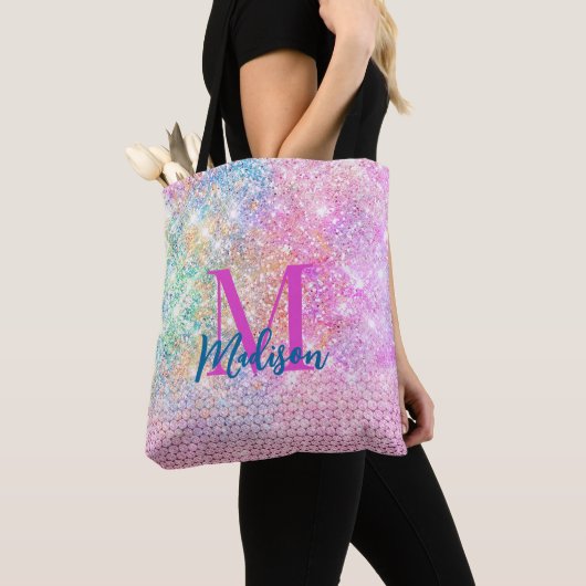 niedliche Einhorn-Rosa-Imitat Glitzer Kristall Mon Tasche (Von Nahem)
