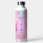 niedliche Einhorn-Rosa-Imitat Glitzer Kristall Mon Trinkflasche (links)