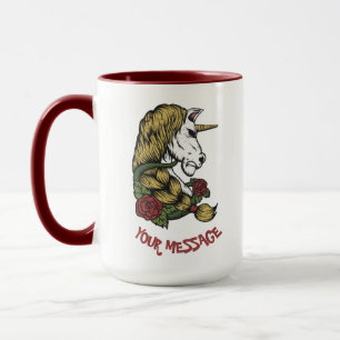 Niedliche Einhorn-Rose Tasse