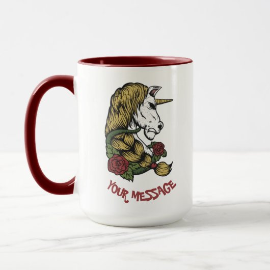 Niedliche Einhorn-Rose Tasse (Links)