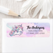 Niedliche Einhorn-Rücksendeadressen-Aufkleber (Insitu)