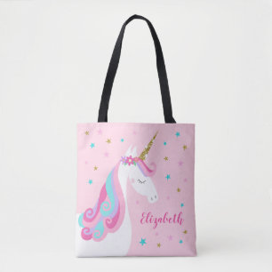 Niedliche Einhorn Sterne Glitzer Rosa Tasche