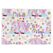 Niedliche Einhorn Sterne Magischer Individuelle Na Große Geschenktüte (Rückseite)