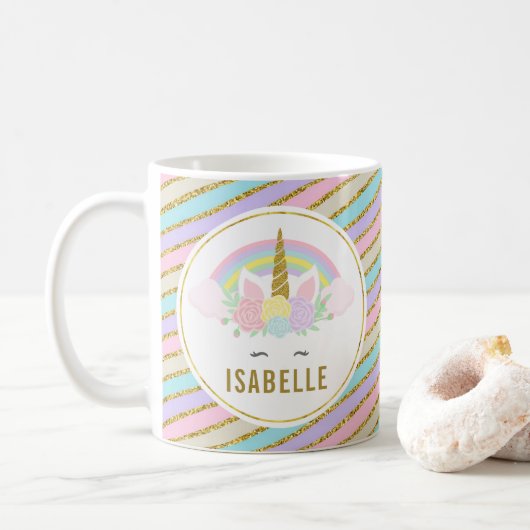 Niedliche Einhorn-Tasse für Kinder Kaffeetasse (Mit Donut)