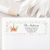 Niedliche Einhorn- und Farbsterne auf Weiß (Insitu)