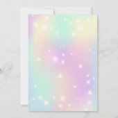 Niedliche Einhorn- und Goldstars Geburtstag Einladung (Rückseite)