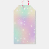 Niedliche Einhorn- und Goldstars Geburtstag Geschenkanhänger (Rückseite)