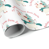 Niedliche Einhorn Weihnachtsbaum Kindername Liebe Geschenkpapier (Rolleneckpunkt)