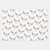 Niedliche Einhorn Weihnachtspatter Rotes Grün Geschenkpapier Set (Vorderseite 3)