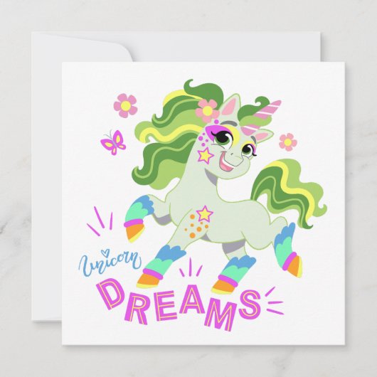 Niedliche Einhornabbildung #2 Einladung (Vorderseite)