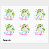 Niedliche Einhornabbildung #2 Quadratischer Aufkleber (Blatt)