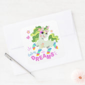 Niedliche Einhornabbildung #2 Quadratischer Aufkleber (Umschlag)