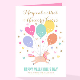 Niedliche Einhornballons Kinder Valentinstag Feiertagskarte