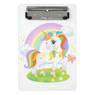 Niedliche Einhorndarstellung #1 Mini Klemmbrett
