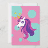 Niedliche Einhorndusche für Mädchen Einladung (Rückseite)