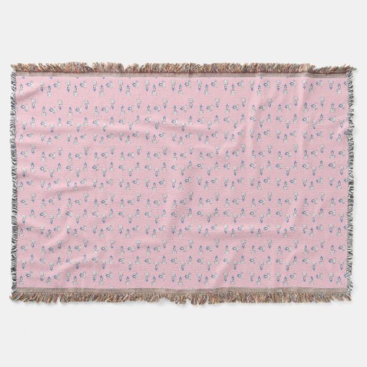 Niedliche Einhörner auf rosa Decke (Vorderseite)