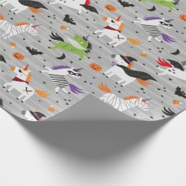 Niedliche Einhörner in Halloween-Kostümen Geschenkpapier