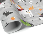 Niedliche Einhörner in Halloween-Kostümen Geschenkpapier (Rolleneckpunkt)