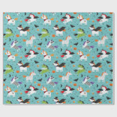 Niedliche Einhörner in Halloween-Kostümen Geschenkpapier (Flach)