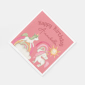 Niedliche Einhörner in Rosa Serviette (Ecke)