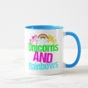 Niedliche Einhörner und Regenbogen Tasse