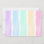 Niedliche Einhornfarbe Foto Einladung (Rückseite)