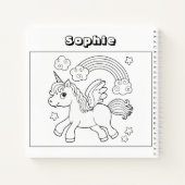Niedliche Einhornfarbe - Ihre eigene Namenskizze Notizblock (Rückseite)