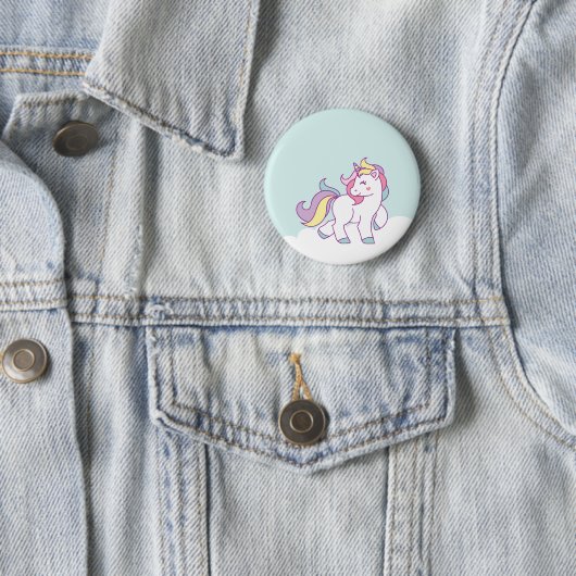 Niedliche Einhornfarbe Personalisiert Button (Beispiel)