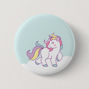 Niedliche Einhornfarbe Personalisiert Button