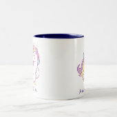Niedliche Einhornfarbe Personalisiert Zweifarbige Tasse (Mittel)