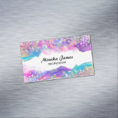 Niedliche Einhornfarben-Holografen-Imitat-Glitzer Magnetische Visitenkarte (Beispiel)