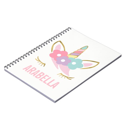 Niedliche Einhornfront Notizblock (Linke Seite)