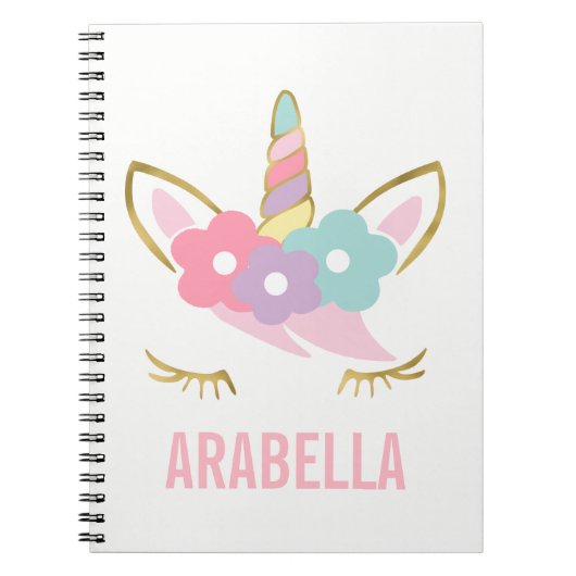 Niedliche Einhornfront Notizblock (Vorderseite)