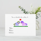niedliche Einhornhochzeit Einladung (Stehend Vorderseite)