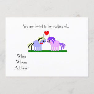niedliche Einhornhochzeit Einladung