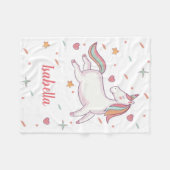 Niedliche Einhornhörer und Sterne Personalisiert Fleecedecke (Vorderseite (Horizontal))