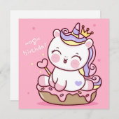 Niedliche Einhornkarte Feiertagskarte (Vorne/Hinten)