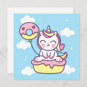 Niedliche Einhornkarte Feiertagskarte (Vorne/Hinten)
