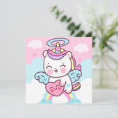 Niedliche Einhornkarte Feiertagskarte (Stehend Vorderseite)