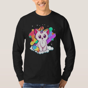 Niedliche Einhornkatze Adorable Magenbogenkitty T-Shirt