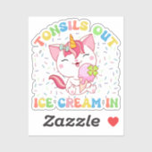 Niedliche Einhornkatze mit Eiscreme | Funny Pub Aufkleber (Blatt)