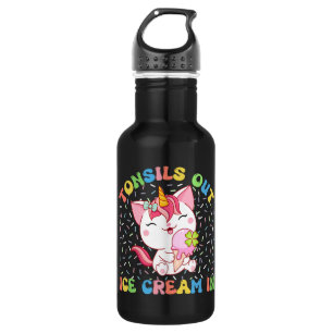 Niedliche Einhornkatze mit Eiscreme Funny Pub Edelstahlflasche