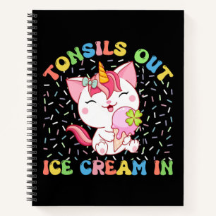 Niedliche Einhornkatze mit Eiscreme Funny Pub Notizblock