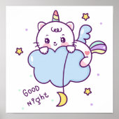 Niedliche Einhornkatze Poster (Vorne)